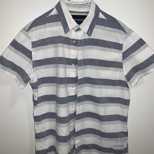 Calvin Klein short sleeve button down stripe shirt